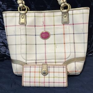 Coach Tattersall Tote with Wallet